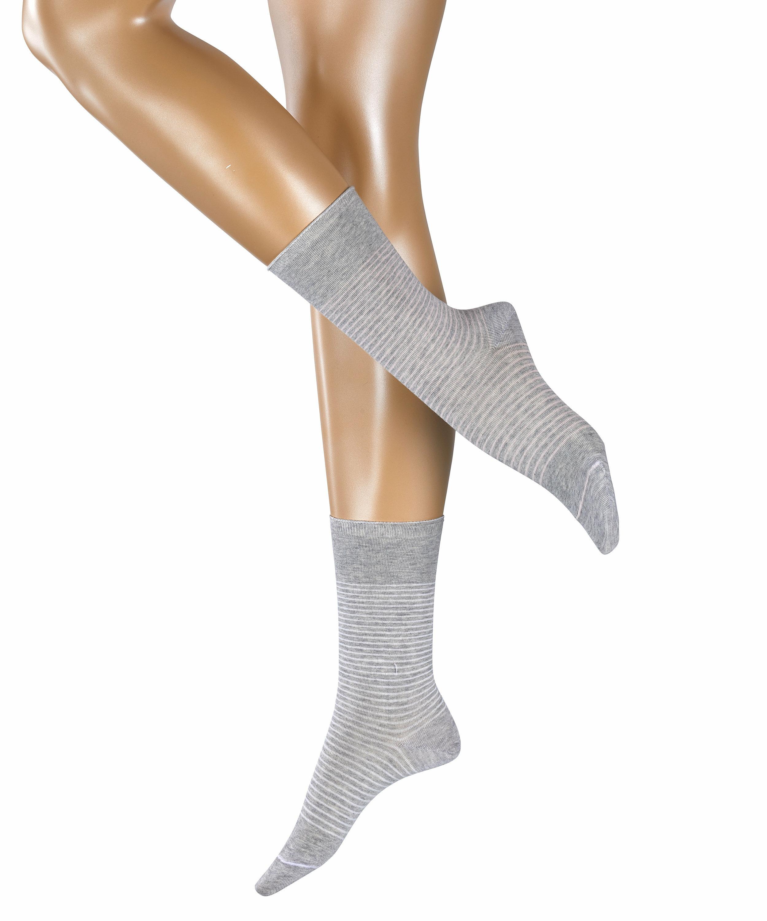 ESPRIT Stripe  2-Pack Socken Damen - light grey (3400)