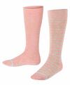 ESPRIT Easy rib  Knee-high 2-Pack Socken Kinder - heather pink mel. (8386)