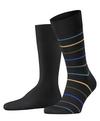 ESPRIT Fine Stripe  2-Pack Socken Herren - black (3000)