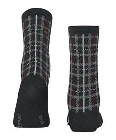 Rückansicht von ESPRIT Check SO Freizeitsocken Damen ANTHRAZIT (3085)