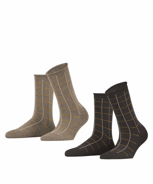 ESPRIT Checks SO 2-Pack Socken Damen