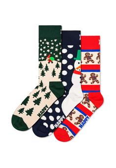 Happy Socks 3-Pack Holiday Socks Freizeitsocken dark green