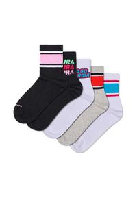 Happy Socks 5-Pack Simple Stripe Short Crew Sock Socken - schwarz
