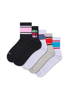 Happy Socks 5-Pack Simple Stripe Short Crew Sock Freizeitsocken schwarz