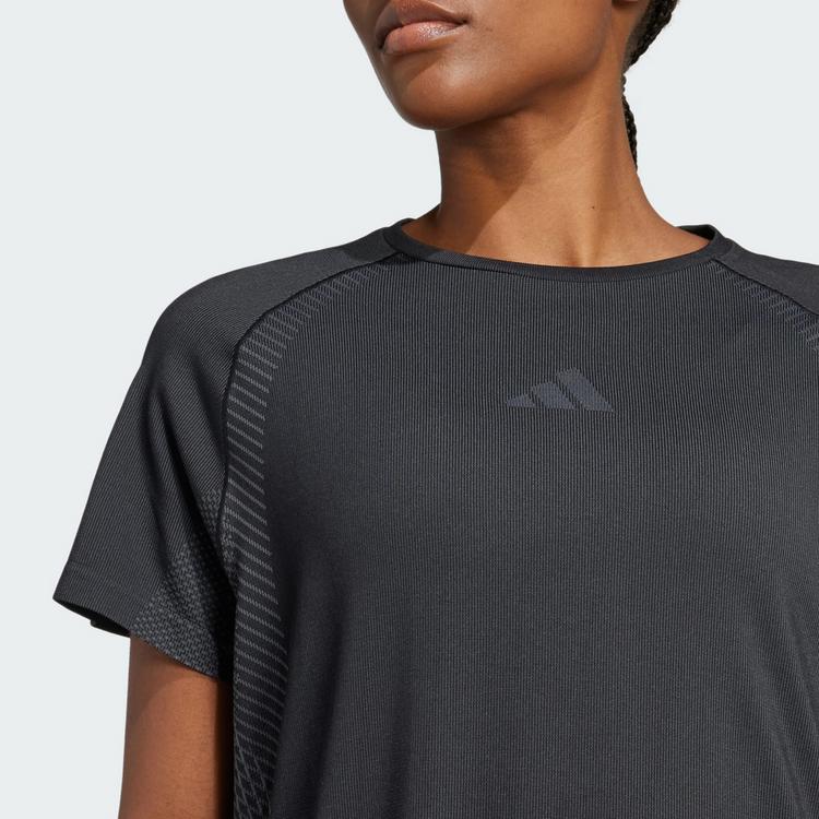 adidas adidas T-Shirt, nahtlos, gestrickt Funktionsshirt Damen - Black / Grey Six - 1 | SportScheck