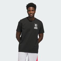Rückansicht von adidas World Wide Hoops Graphic T-Shirt Basketball Shirt Herren Black