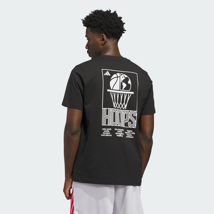 adidas adidas World Wide Hoops Graphic T-Shirt Basketball Shirt Herren - Black - 1 | SportScheck