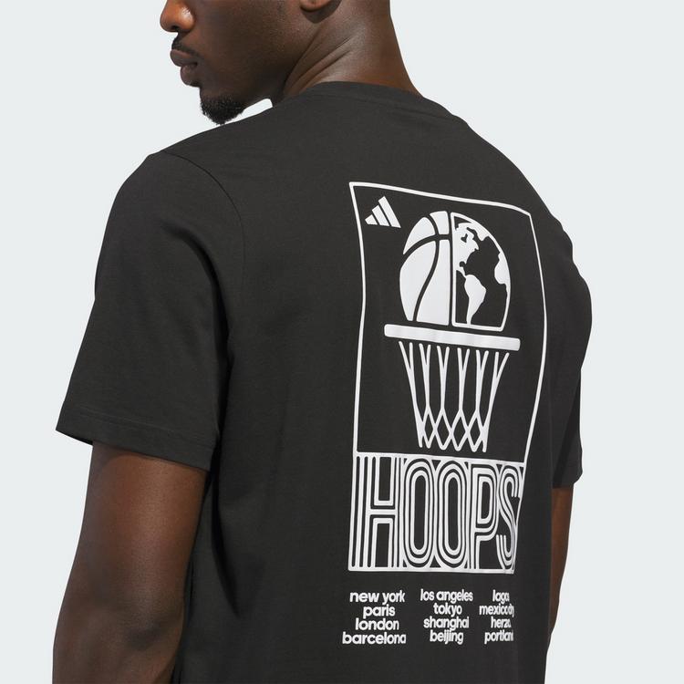 adidas adidas World Wide Hoops Graphic T-Shirt Basketball Shirt Herren - Black - 0 | SportScheck