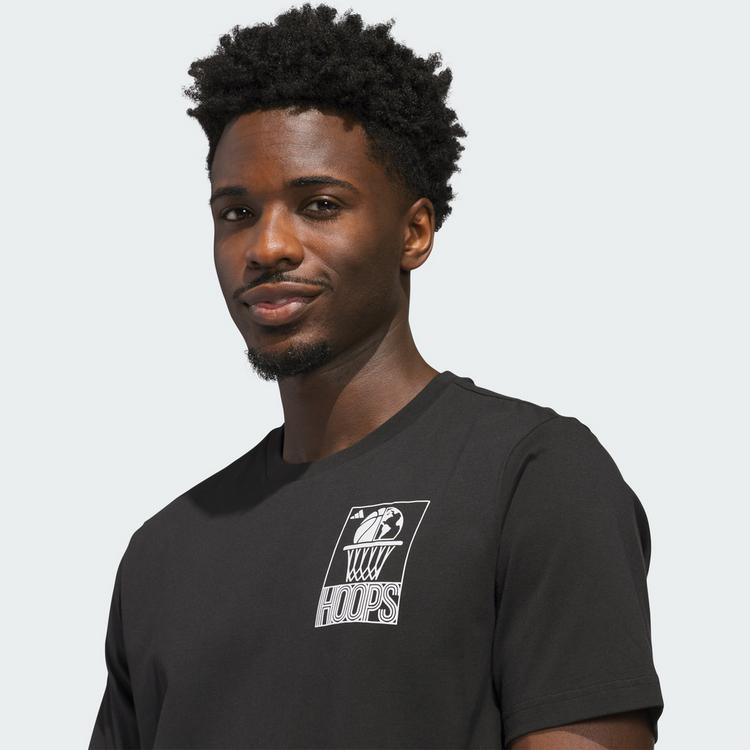 adidas adidas World Wide Hoops Graphic T-Shirt Basketball Shirt Herren - Black - 1 | SportScheck