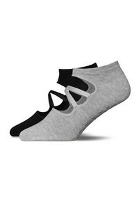Snocks Pilates Socken mit Riemchen Socken - Mix (Schwarz/Grau)