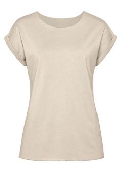 Lascana Rundhalsshirt T-Shirt Damen beige