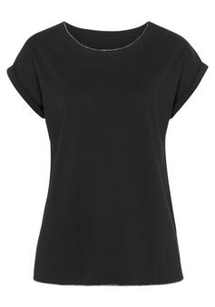Lascana Rundhalsshirt T-Shirt Damen schwarz
