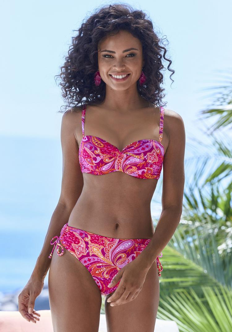 Vivance Vivance B&uuml;gel-Bandeau-Bikini-Top Bikini Oberteil Damen - pink bedruckt - 0 | SportScheck