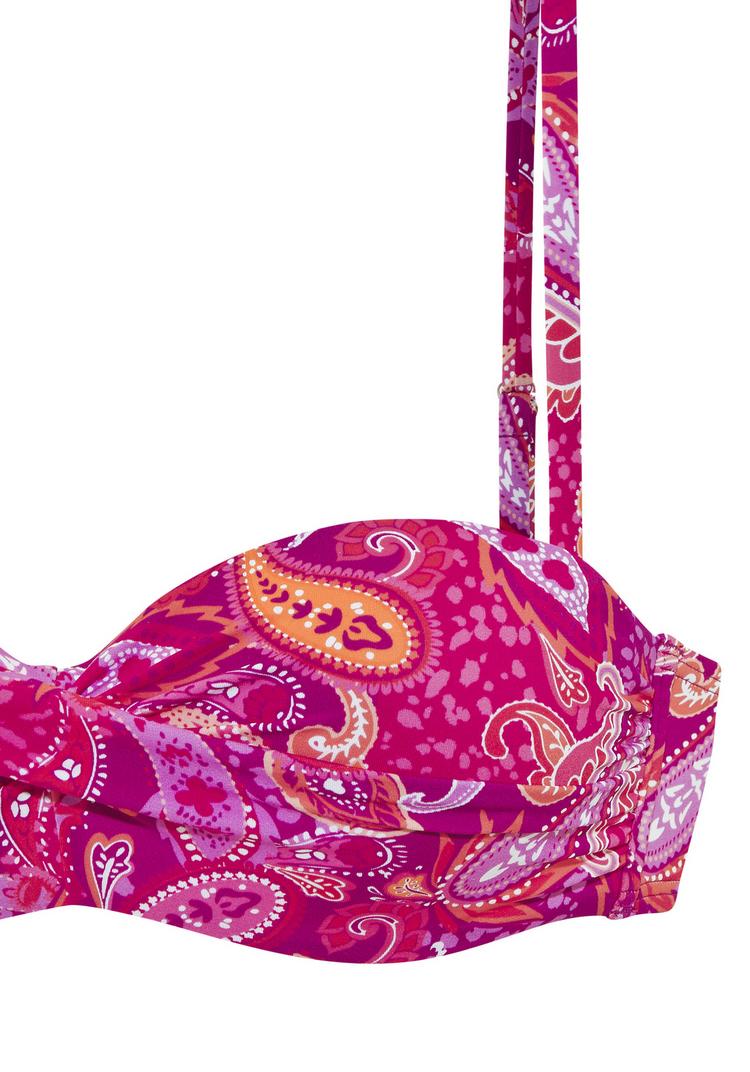 Vivance Vivance B&uuml;gel-Bandeau-Bikini-Top Bikini Oberteil Damen - pink bedruckt - 1 | SportScheck