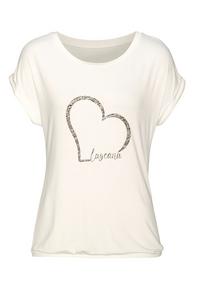 Lascana Kurzarmshirt T-Shirt Damen - creme