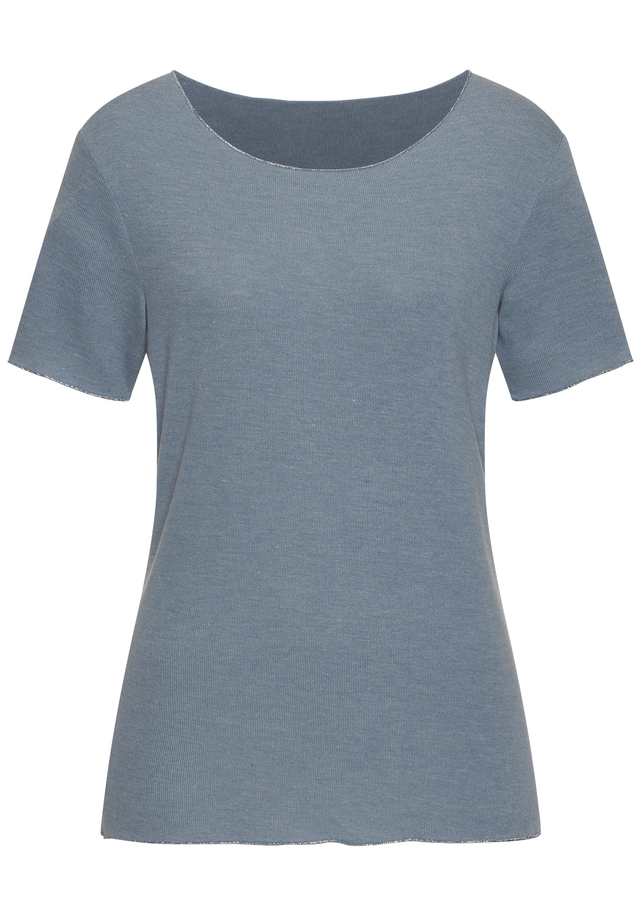 Lascana Rundhalsshirt T-Shirt Damen - hellblau