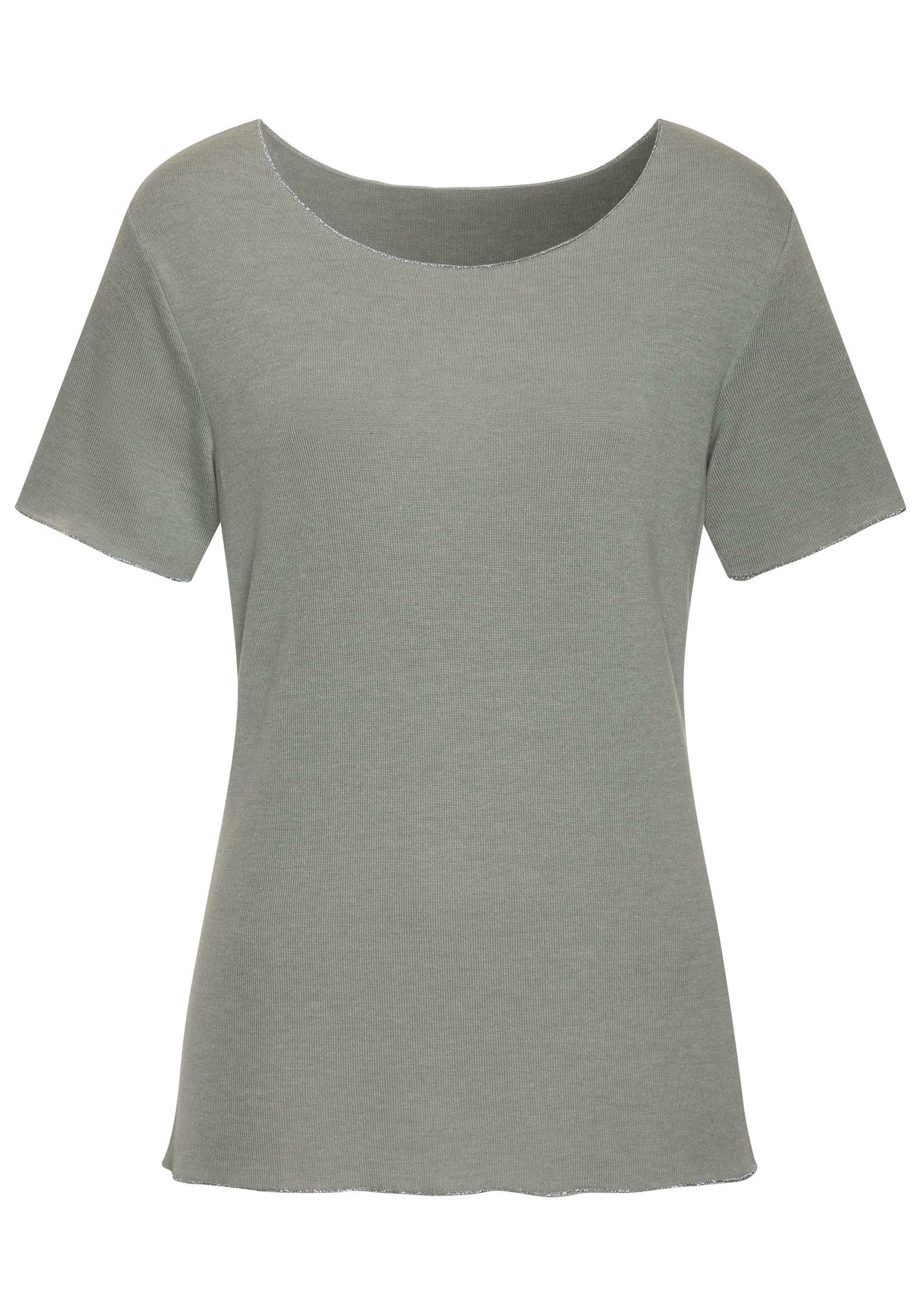 Lascana Rundhalsshirt T-Shirt Damen - lindgr&uuml;n