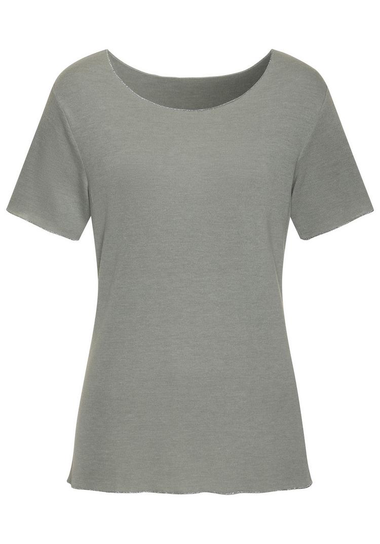 Lascana Lascana Rundhalsshirt T-Shirt Damen - lindgr&uuml;n - 0 | SportScheck