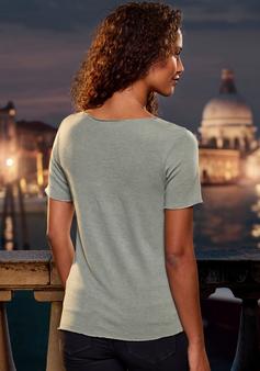 Rückansicht von Lascana Rundhalsshirt T-Shirt Damen lindgrün