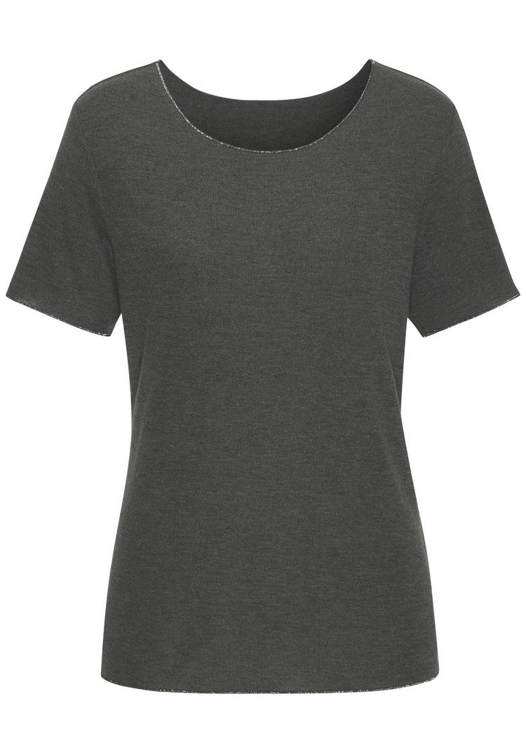 Lascana Lascana Rundhalsshirt T-Shirt Damen - anthrazit - 0 | SportScheck