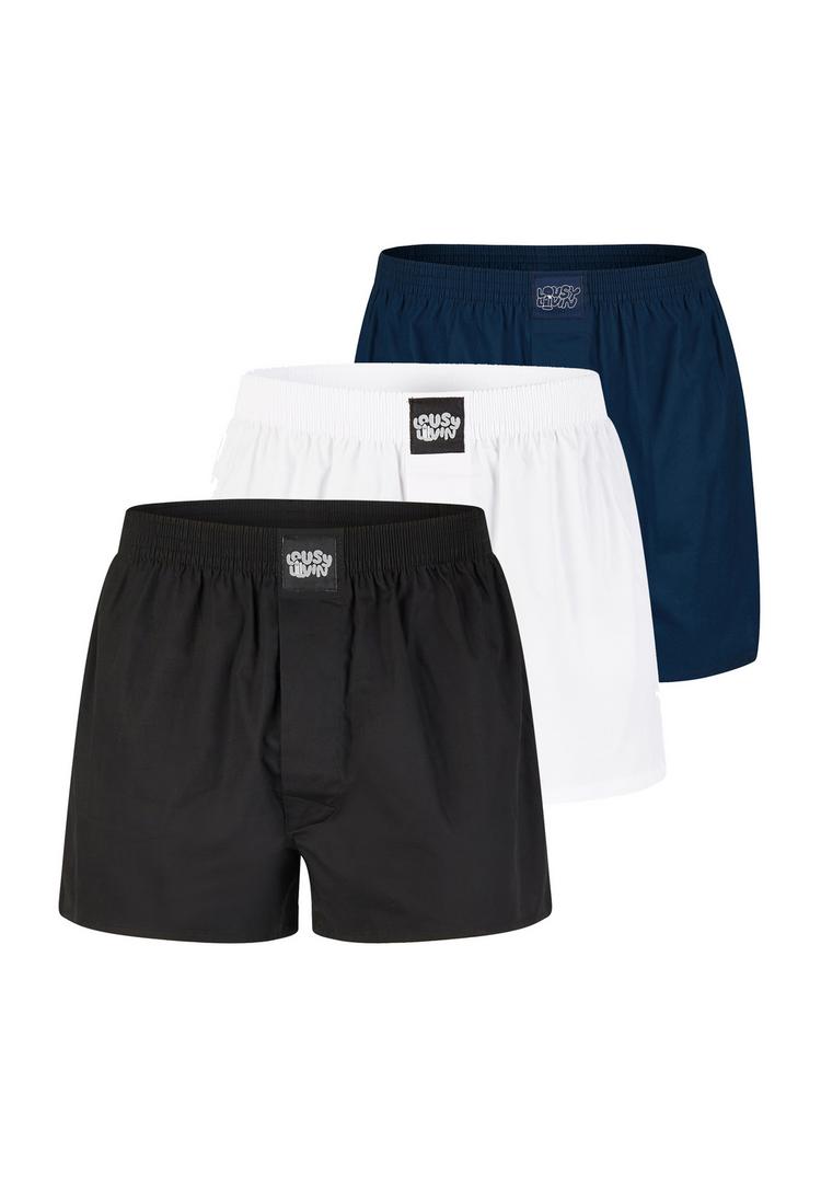 Lousy Livin Lousy Livin 3Pack Boxershorts Plain 3 Pack Unterhose Herren - Black White Navy - 0 | SportScheck