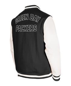 Rückansicht von New Era Green Bay Packers Varsity Jacke Sweatjacke Herren schwarz