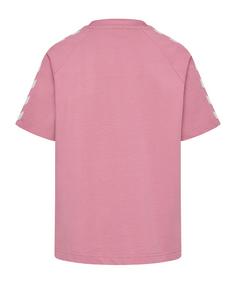 Rückansicht von hummel Archive Loose S/S T-Shirt Kids Weiß T-Shirt Kinder rosa