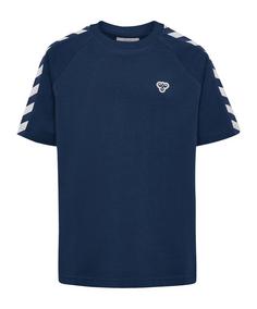 hummel Archive Loose S/S T-Shirt Kids Weiß T-Shirt Kinder blau