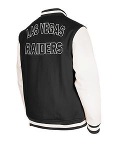 Rückansicht von New Era Las Vegas Raiders Varsity Jacke Sweatjacke Herren schwarz