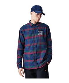 New Era MLB Check New York Yankees Hemd T-Shirt Herren blau