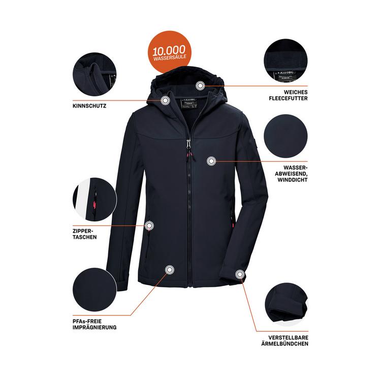 KILLTEC KILLTEC KOS 145 Softshelljacke M&auml;dchen - Blau3044 - 3 | SportScheck