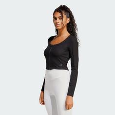 Rückansicht von adidas Seasonal Essentials Rib Cardigan Sweatshirt Damen Black