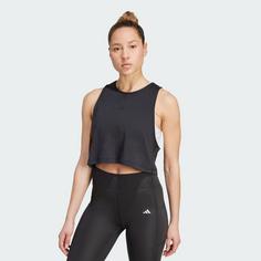 Rückansicht von adidas Yoga Essentials Cropped Tank Croptop Damen Black