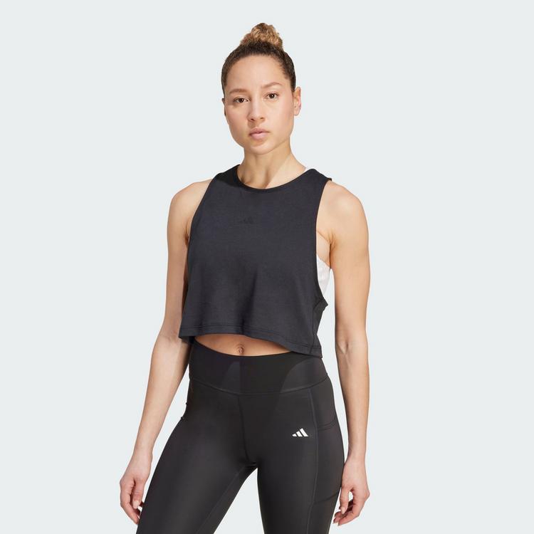 adidas adidas Yoga Essentials Tanktop, k&uuml;rzer... Croptop Damen - Black - 0 | SportScheck