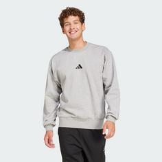 Rückansicht von adidas Essentials Feelcozy Sweatshirt Sweatshirt Herren Medium Grey Heather / Black