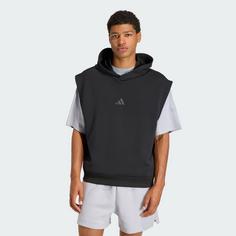 Rückansicht von adidas SOFT LUX KAPUZENWESTE Hoodie Herren Black
