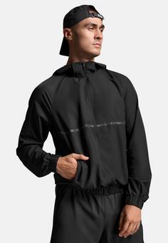 Rückansicht von 2XU Aero Hex Windbreaker Laufjacke Herren black-black reflective