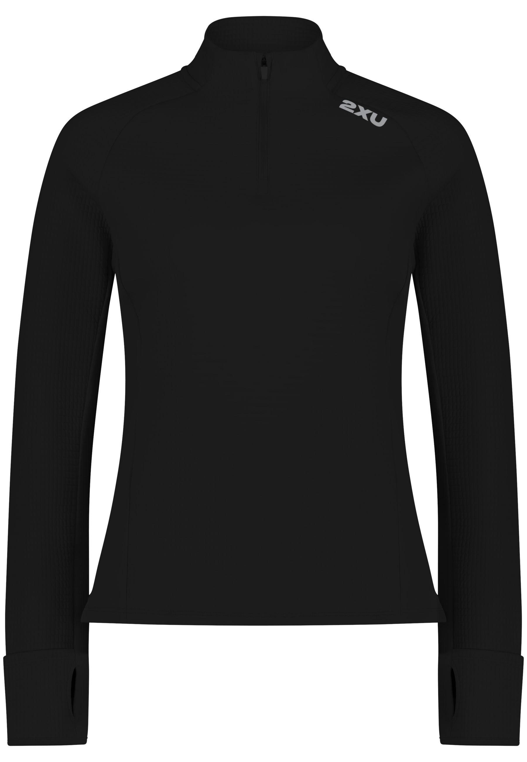 2XU Ignition Hyper-Haptic 1/4 Zip Funktionsshirt Damen - black-silver reflective