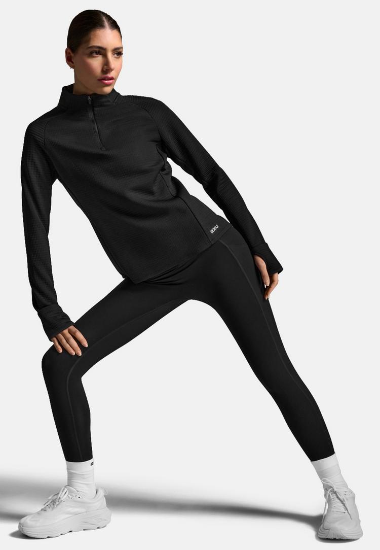 2XU 2XU Ignition Hyper-Haptic 1/4 Zip Funktionsshirt Damen - black-silver reflective - 4 | SportScheck