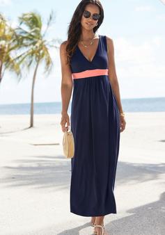 Rückansicht von Lascana Maxikleid Maxikleid Damen marine-koralle