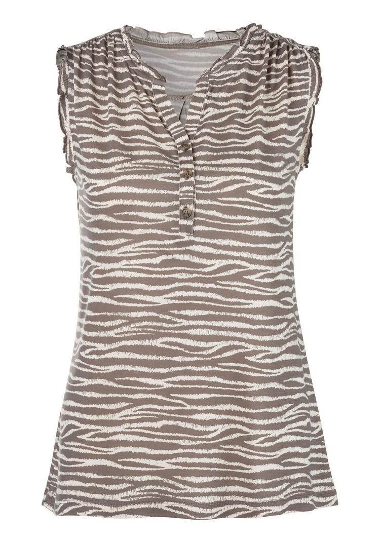 Lascana Lascana R&uuml;schentop Unterhemd Damen - taupe-bedruckt - 0 | SportScheck