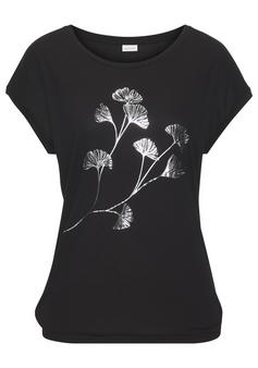 Lascana Kurzarmshirt T-Shirt Damen schwarz