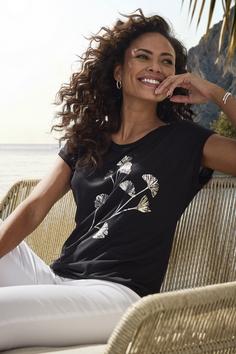 Rückansicht von Lascana Kurzarmshirt T-Shirt Damen schwarz