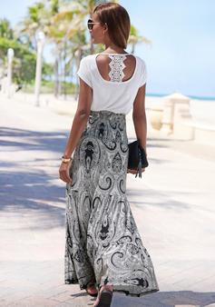 Rückansicht von Lascana Kurzarmshirt T-Shirt Damen creme