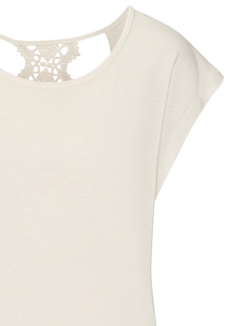 Lascana Lascana Kurzarmshirt T-Shirt Damen - creme - 0 | SportScheck