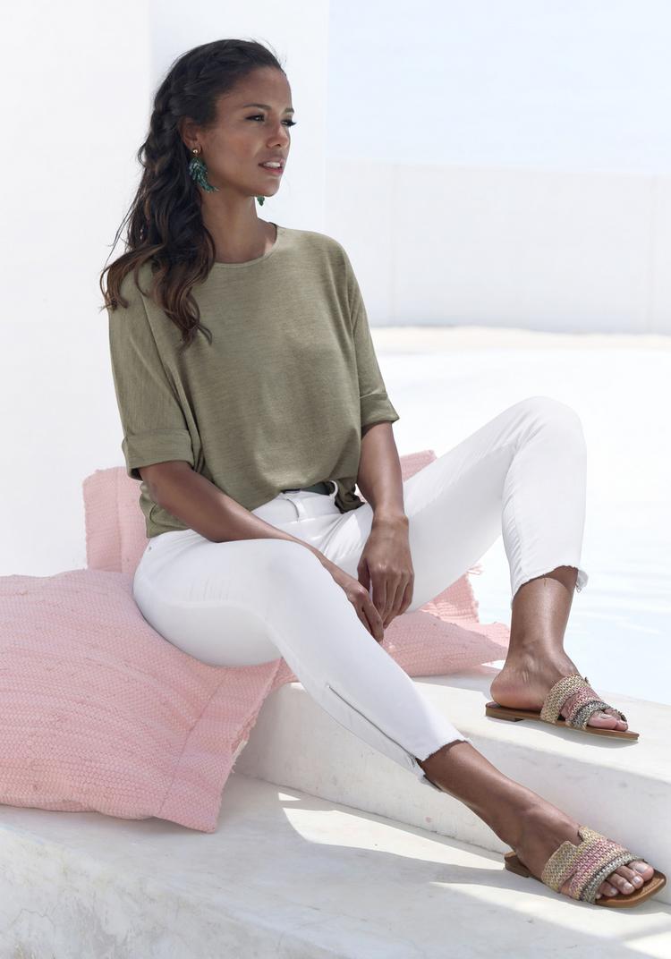 Lascana Lascana Rundhalsshirt T-Shirt Damen - khaki - 1 | SportScheck