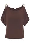Lascana Kurzarmshirt T-Shirt Damen - braun