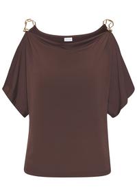 Lascana Kurzarmshirt T-Shirt Damen - braun