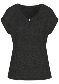 Lascana Kurzarmshirt T-Shirt Damen schwarz