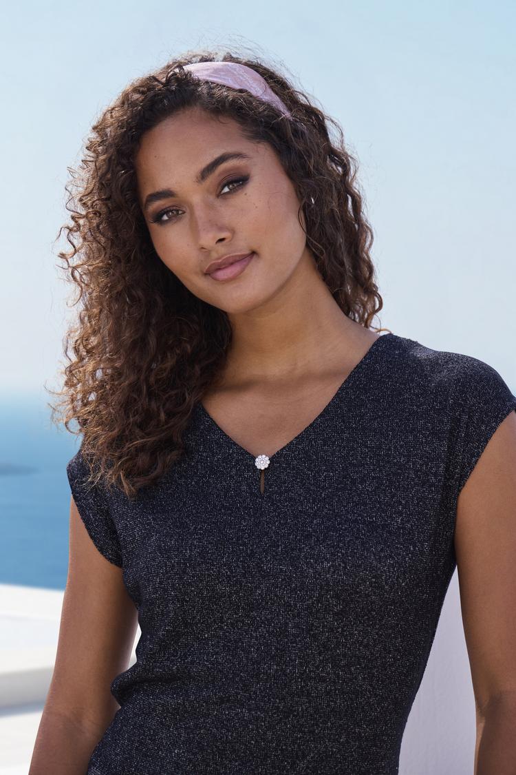 Lascana Lascana Kurzarmshirt T-Shirt Damen - schwarz - 1 | SportScheck